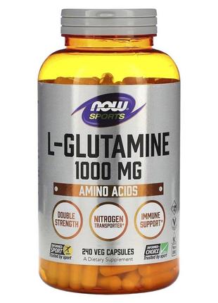 Аминокислота NOW Sports L-Glutamine 1000 mg, 240 капсул
