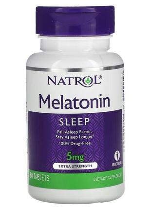 Натуральная добавка Natrol Melatonin 5 mg Extra Strength, 60 т...