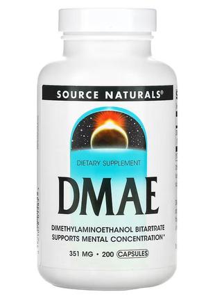 Натуральная добавка Source Naturals DMAE, 200 капсул