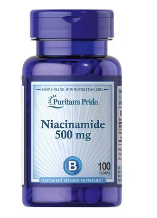 Витамины и минералы Puritan's Pride Niacinamide 500 mg, 100 та...