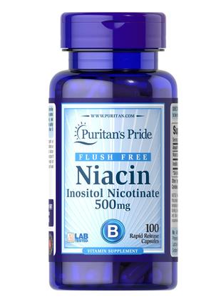 Витамины и минералы Puritan's Pride Niacin 500 mg Flush Free, ...