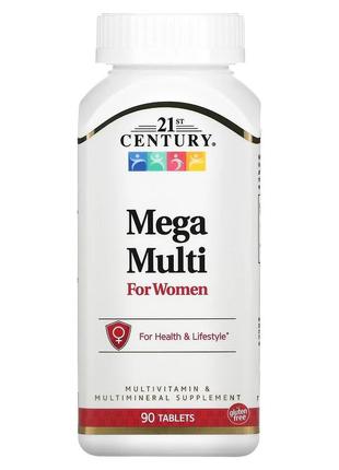 Витамины и минералы 21st Century Mega Multi for Women, 90 табл...