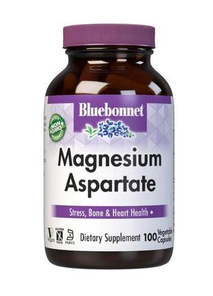 Витамины и минералы Bluebonnet Magnesium Aspartate, 100 вегака...