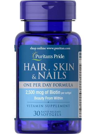Витамины и минералы Puritan's Pride Hair Skin and Nails One Pe...