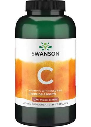 Вітаміни та мінерали Swanson Vitamin C with Rose Hips 1000 mg,...
