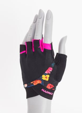 Перчатки для фитнеса MAD MAX Flower Power MFG 770, Black/Pink S
