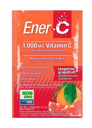 Вітаміни та мінерали Ener-C Vitamin C, 1 пакетик Грейфрут-манд...