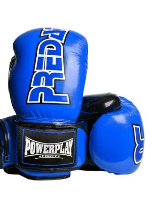 Перчатки боксерские PowerPlay PP 3017, Blue Carbon 12 унций