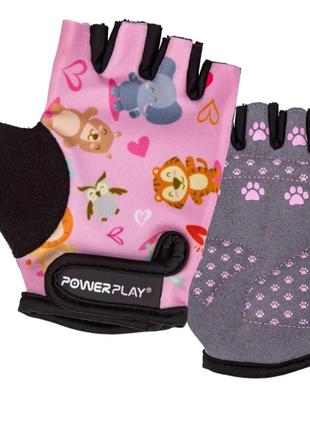Велоперчатки PowerPlay 003 Cute Animal, Pink S