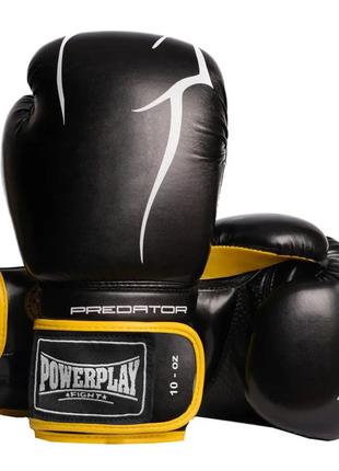 Перчатки боксерские PowerPlay PP 3018, Black/Yellow 16 унций