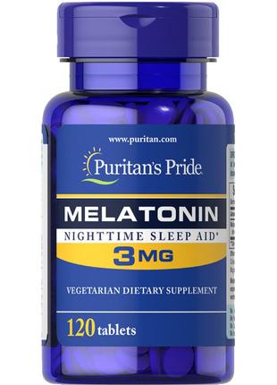 Натуральная добавка Puritan's Pride Melatonin 3 mg, 120 таблеток