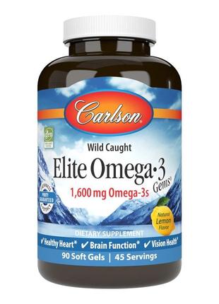 Жирные кислоты Carlson Labs Elite Omega 3 Gems, 90 капсул