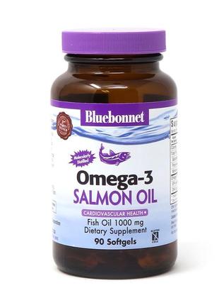 Жирные кислоты Bluebonnet Natural Omega 3 Salmon Oil, 90 капсул