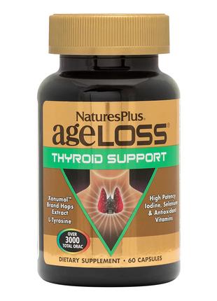 Натуральная добавка Natures Plus AgeLoss Thyroid Support, 60 к...