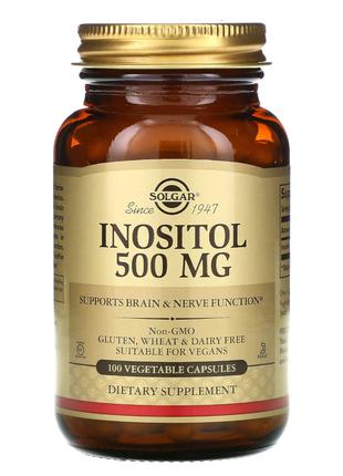 Вітаміни та мінерали Solgar Inositol 500 mg, 100 вегакапсул