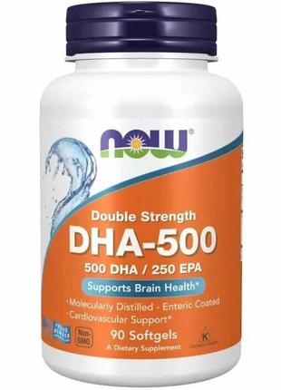 Жирные кислоты NOW DHA 500, 90 капсул