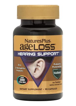 Натуральная добавка Natures Plus AgeLoss Hearing Support, 90 к...