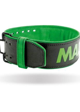 Пояс для тяжелой атлетики MAD MAX MFB 302, Black/Green XXL