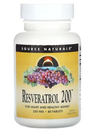 Натуральная добавка Source Naturals Resveratrol 200 mg, 60 таб...