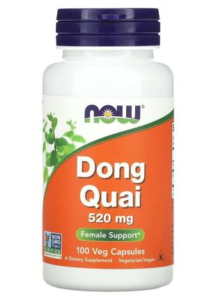 Натуральная добавка NOW Dong Quai 520 mg, 100 капсул