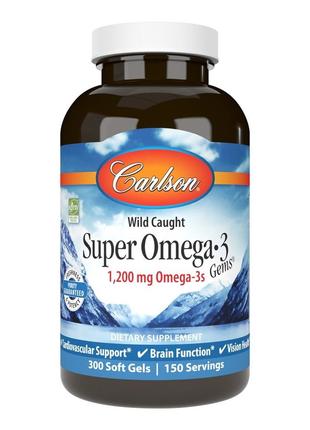 Жирные кислоты Carlson Labs Wild Caught Super Omega-3 Gems 120...