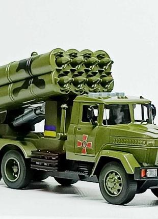 Машинка автопром краз военная техника "установка град" kr-2202-04