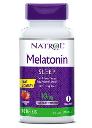 Натуральная добавка Natrol Melatonin 10 mg Fast Dissolve, 60 т...