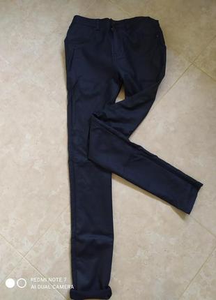 Брюки джинси 👖 skinny темно сині "під шкіру"