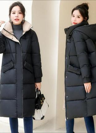 Женская удлиненная куртка, пуховик, зимнее пальто