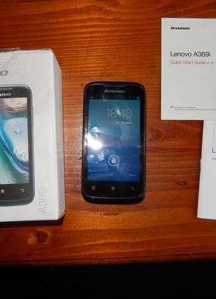Чорний телефон на андройді Lenovo A369i (2-sim) недорого Б\У
