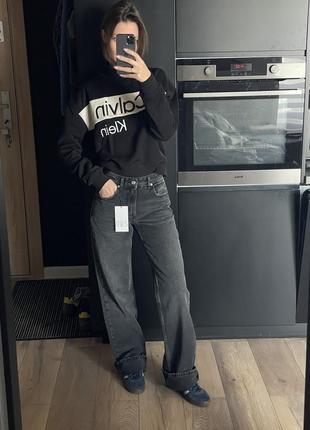 Черные джинсы wideleg zara - размер 34