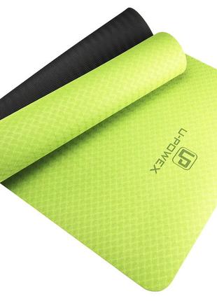 Коврик для йоги и фитнеса U-POWEX TPE Yoga mat Green/Black (18...