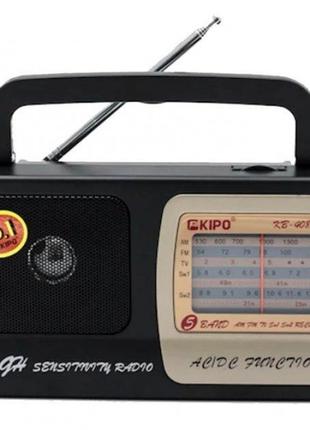 Радиоприемник радио FM ФМ Kipo KB 408AC Aux Чёрный