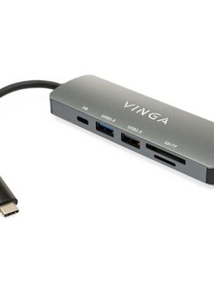 Концентратор Vinga USB Type-C 3.1 to HDMI+USB3.0+USB 2.0+SD/mi...