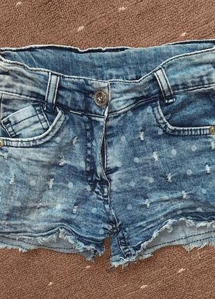 Шорты джинсовые для девочки 5-6 лет (110-116 см)