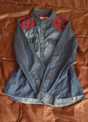 Джинсовая рубашка для девочки 146-152 см