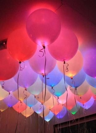 Воздушные шарики с LED подсветкой (набор 5 штук) 30см