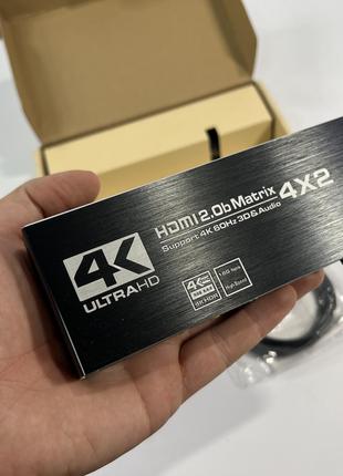 Матричний комутатор ZPTEK 4K HDMI 4X2