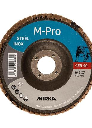 Лепестковый шлифовальный диск M-PRO 127х22мм Inox CER, P40, ко...