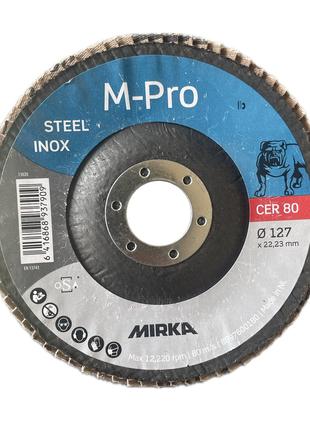 Лепестковый шлифовальный диск M-PRO 127х22мм Inox CER, P80, ко...