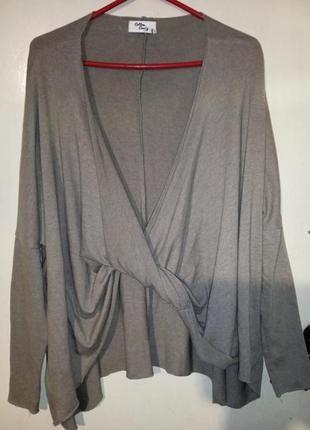 Трикотажной вязки блузка-джемпер,бохо,большого размера-оверсай...