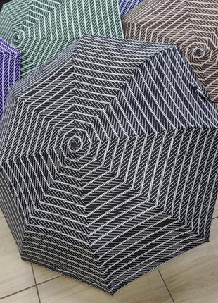 Зонт женский черный складной 8 спиц "анти ветер"