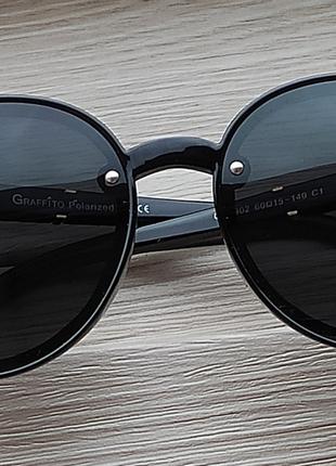 Женские очки солнцезащитные черные поляризованная линза.