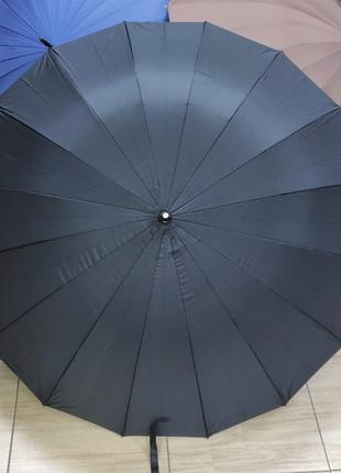 Зонт трость мужской 16 спиц "анти ветер" прочный