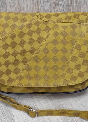 Жіноча сумка шкіряна замша жовта (Туреччина)