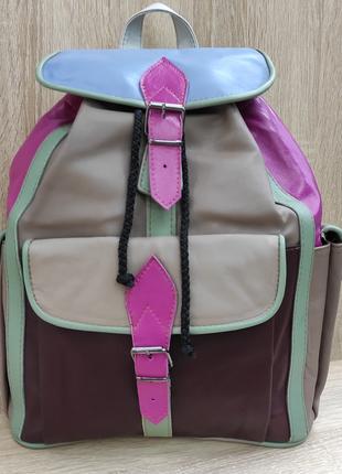 Рюкзак кожаный женский стильный красивый цветной (Турция)