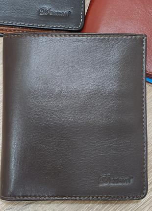 Мужской бумажник кожаный коричневый для денег и карточек (Турция)