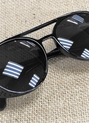 Солнцезащитные очки черные круглые поляризованная линза