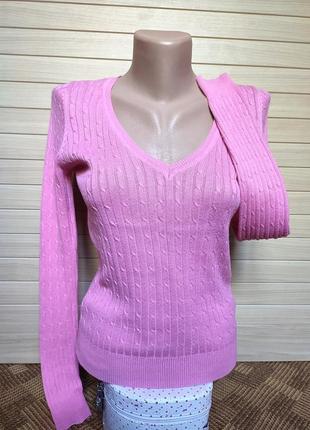 Розовый свитер джемпер в коси zara ☕ размер s