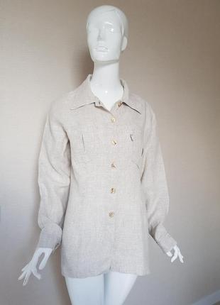 Стильная французская рубашка блуза чистый лен emma luna